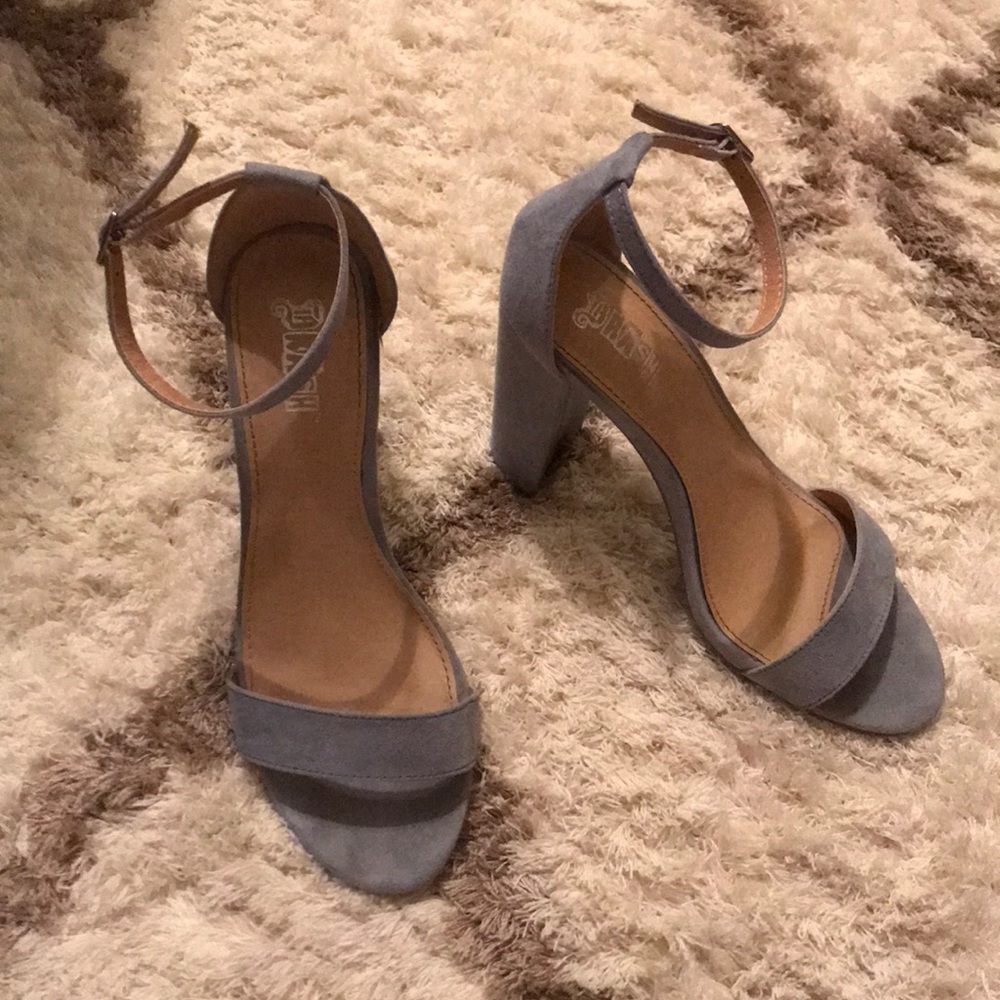 Dusty blue, ankle strap heels- Size 7.5